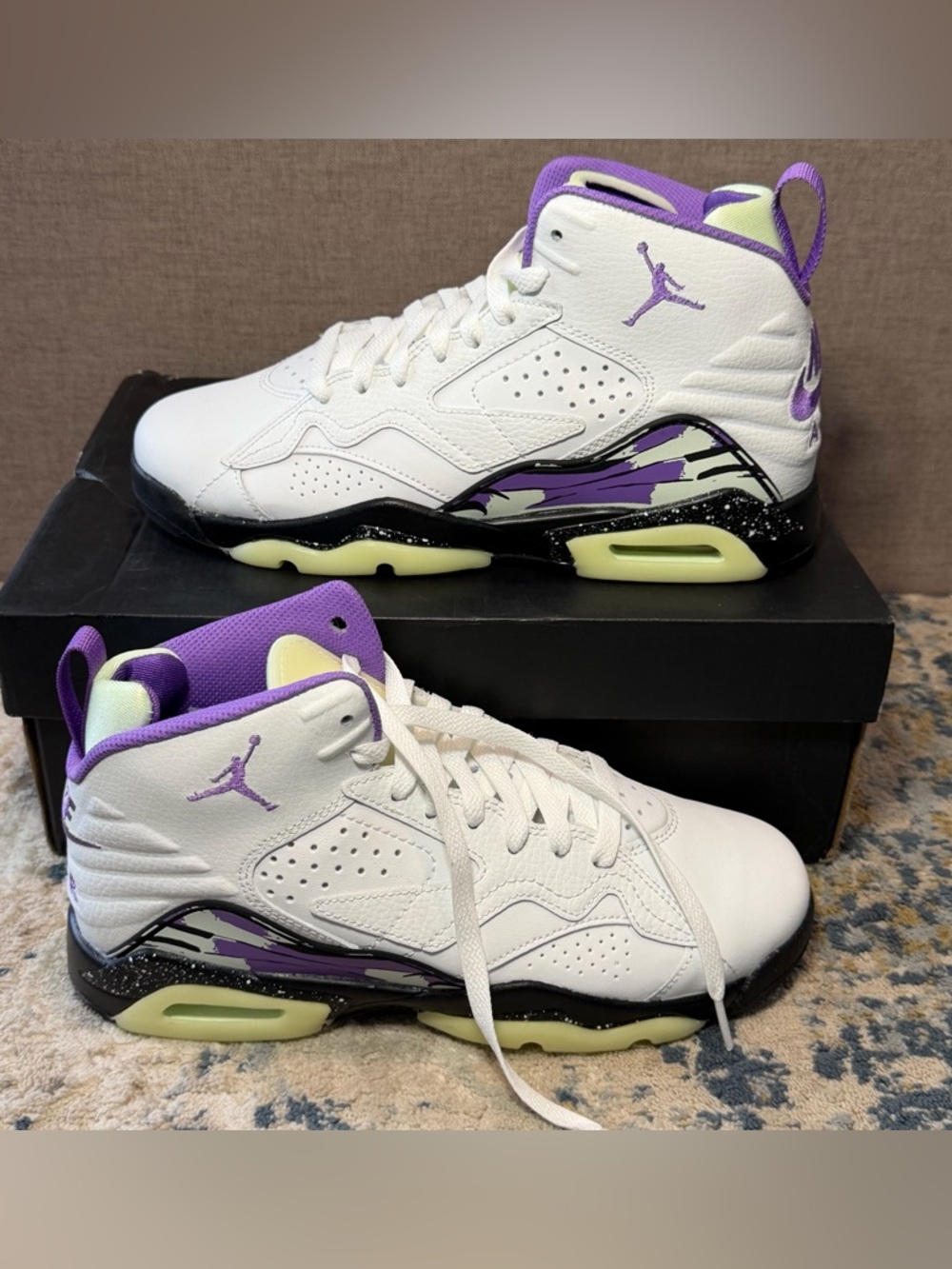 Nike Jordan MVP PS Little Size 6 Youth Shoes Raspberry White Black Purple- NIB